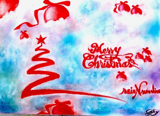 Merry Christmas _ oil painting by Trinath Sen