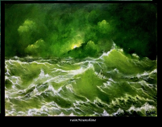 sea storm _oil painting by rainNsunshine